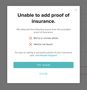 Driver policies: Adding your vehicle(s) and proof of insurance